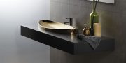 Decoración de baños oscuros con baño negro