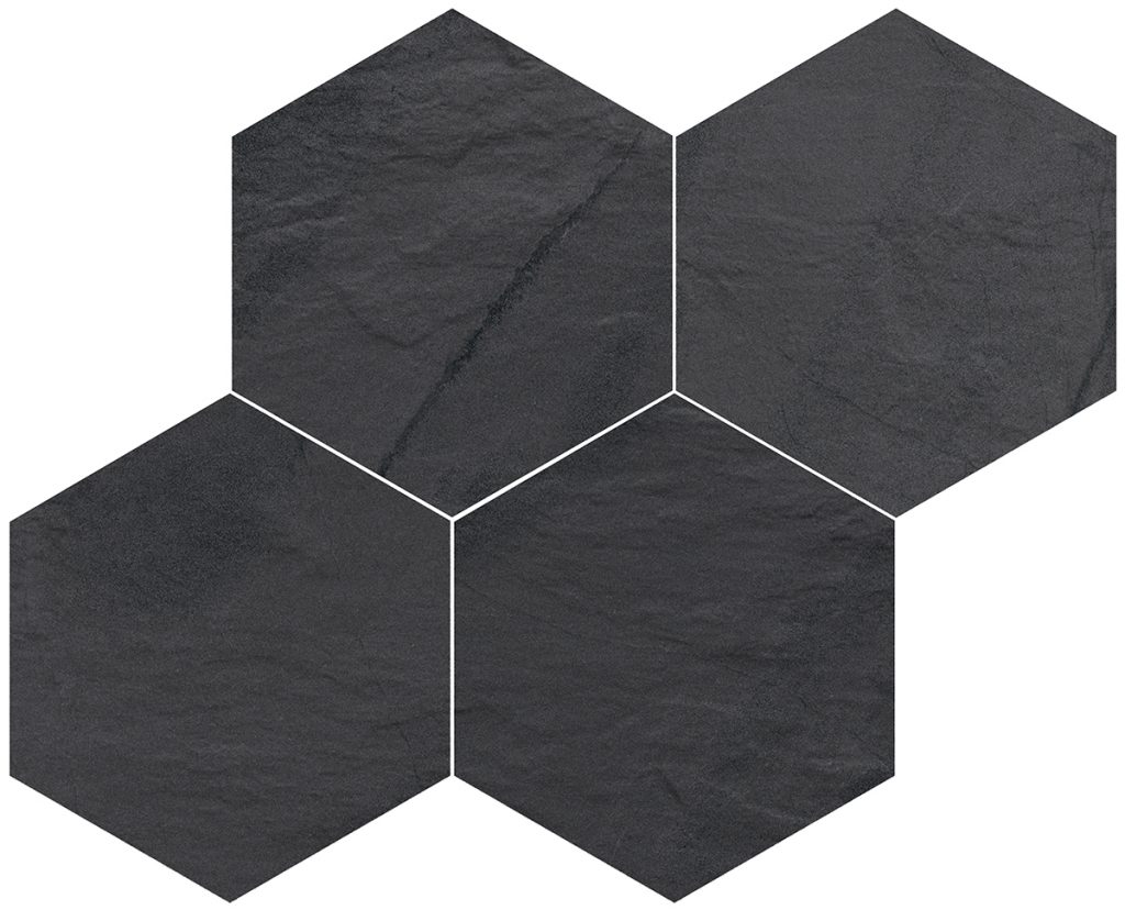 azulejo hexagonal negro